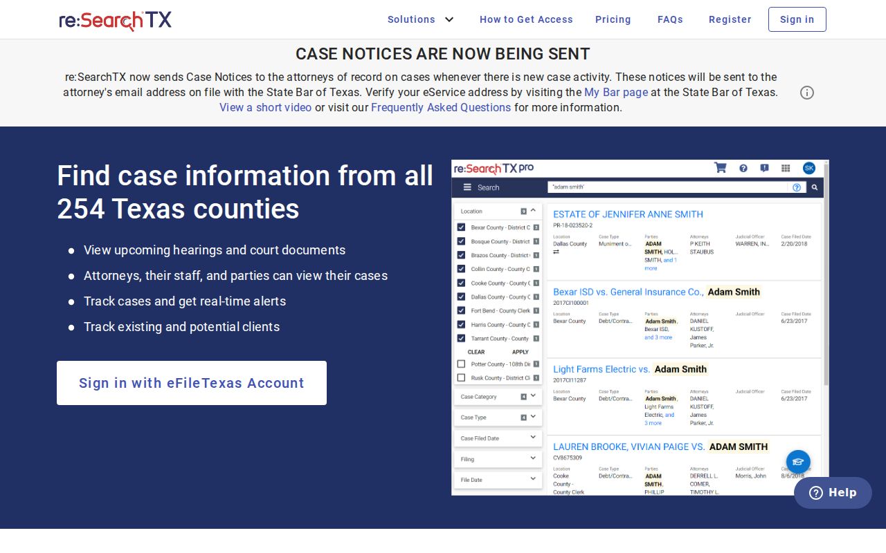 Greenville residents directory reSearchTX court access screen
